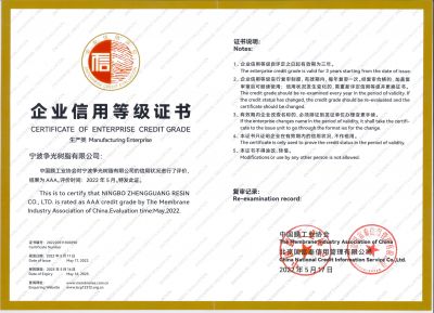 中国膜工业协会评价AAA